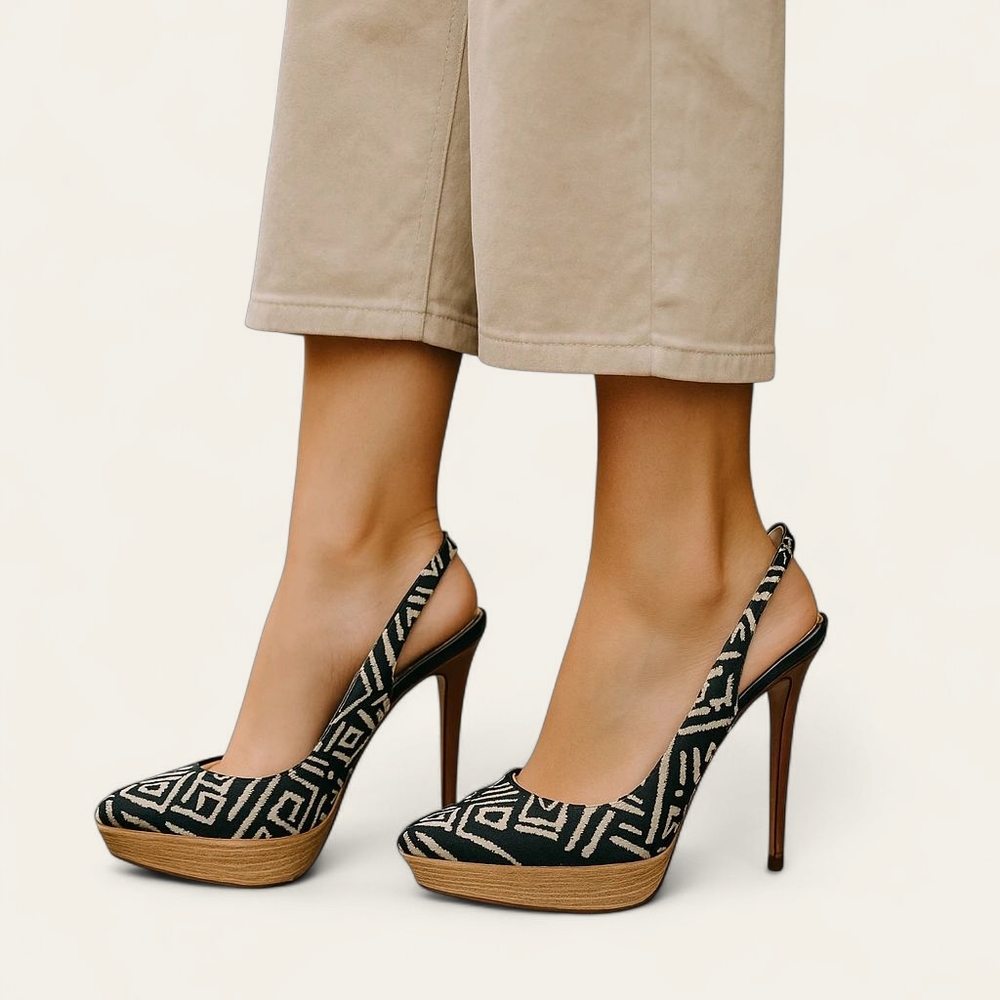 Sam Edelman Tribal Print Heels Size Woman's 7